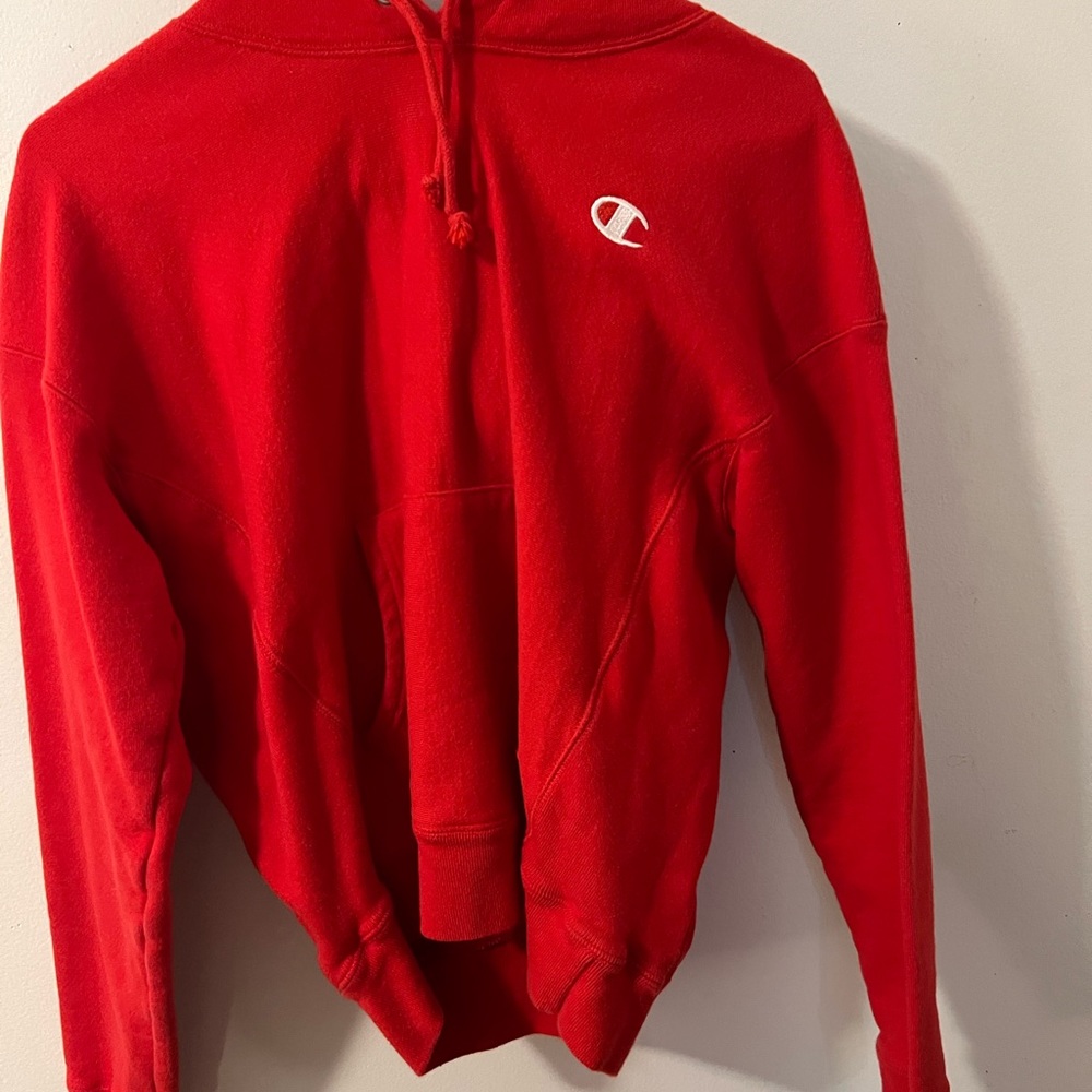 red size small women’s champion hoodie